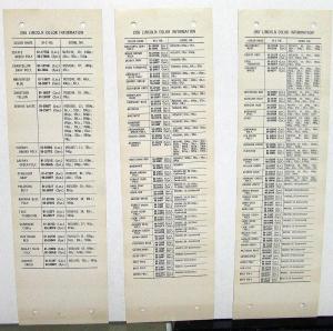 1958 Lincoln Paint Chip Color Samples Leaflets Martin Senour Paints