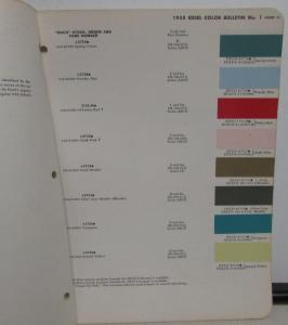 1958 Edsel Paint Chip Color Samples DuPont Leaflet Set