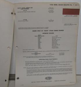 1958 Edsel Paint Chip Color Samples DuPont Leaflet Set