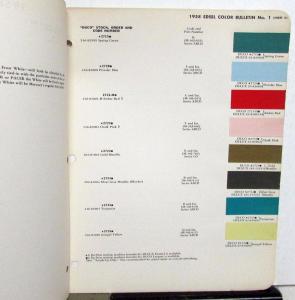 1958 Edsel Paint Chip Color Samples DuPont