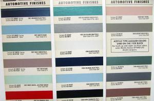 1958 Buick Paint Chip Color Samples Leaflets Martin Senour Paints