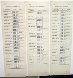 1958 Buick Paint Chip Color Samples Leaflets Martin Senour Paints
