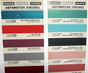 1959 Dodge Paint Chip Color Samples Leaflets Martin Senour