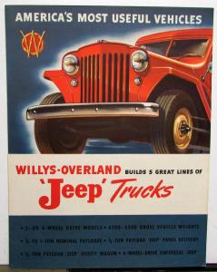 1948 Willys Overland Jeep Trucks Brochure Panel Delivery Wagon Pickup Truck