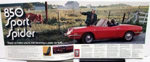 1971 Fiat 850 Dealer Sales Brochure Spider Coupe Sedan Features Specs