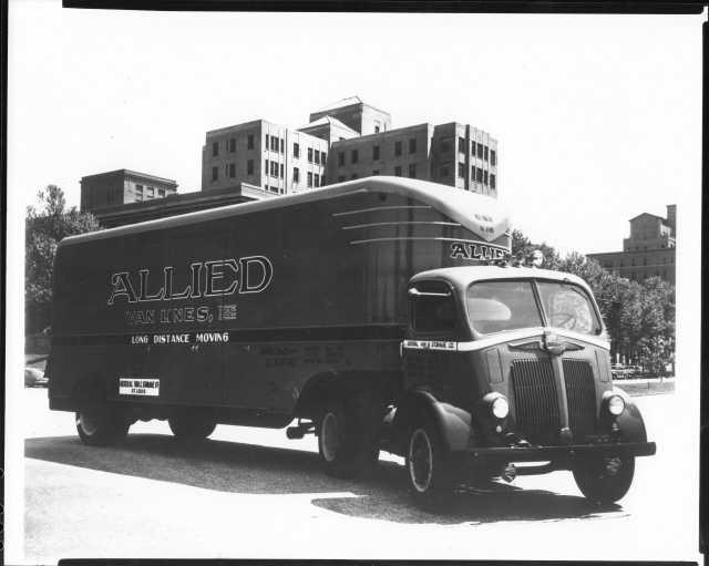 1939-1940 White Truck Press Photo 0093 - Allied Van Lines - Gen Van & Storage