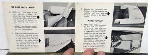 1963 General Motors GM Convertible Top Operation Care Owners Manual SS Corvette