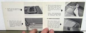 1963 General Motors GM Convertible Top Operation Care Owners Manual SS Corvette