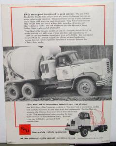 Mid 1960s FWD All-Wheel Drive Ready-Mix Concrete Truck Dealer Sales Brochure