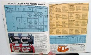 1966 Dodge Crew Cab Pickup Truck Series D & W Sales Brochure REV