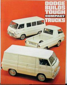 1965 Dodge  A100 Compact Truck Van Pickup Sportsman Wagon Sales Brochure 3 65