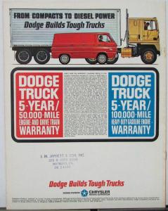 1965 Dodge  A100 Compact Truck Van Pickup Sportsman Wagon Sales Brochure 3 65