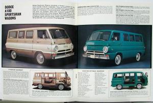 1965 Dodge  A100 Compact Truck Van Pickup Sportsman Wagon Sales Brochure 3 65