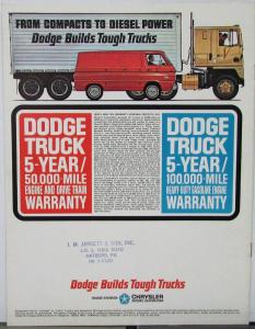 1965 Dodge Med Tonnage Diesel Trucks PD PC 500 600 Sales Brochure Dtd 3 65