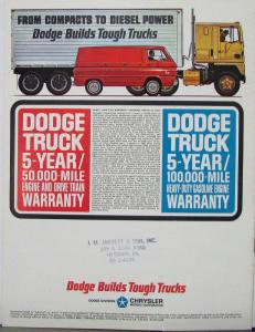 1965 1966 Dodge Med Ton Diesel Trucks PD PC 500 600 Sales Brochure Dtd 7 65 Rev