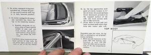 1966 General Motors GM Convertible Top Operation Care Owners Manual Electric 66