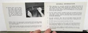 1966 General Motors GM Convertible Top Operation Care Owners Manual Electric 66