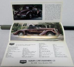 1960s 1970s Auburn Speedster Dealer Sales Set Model 866 Mailers Brochure