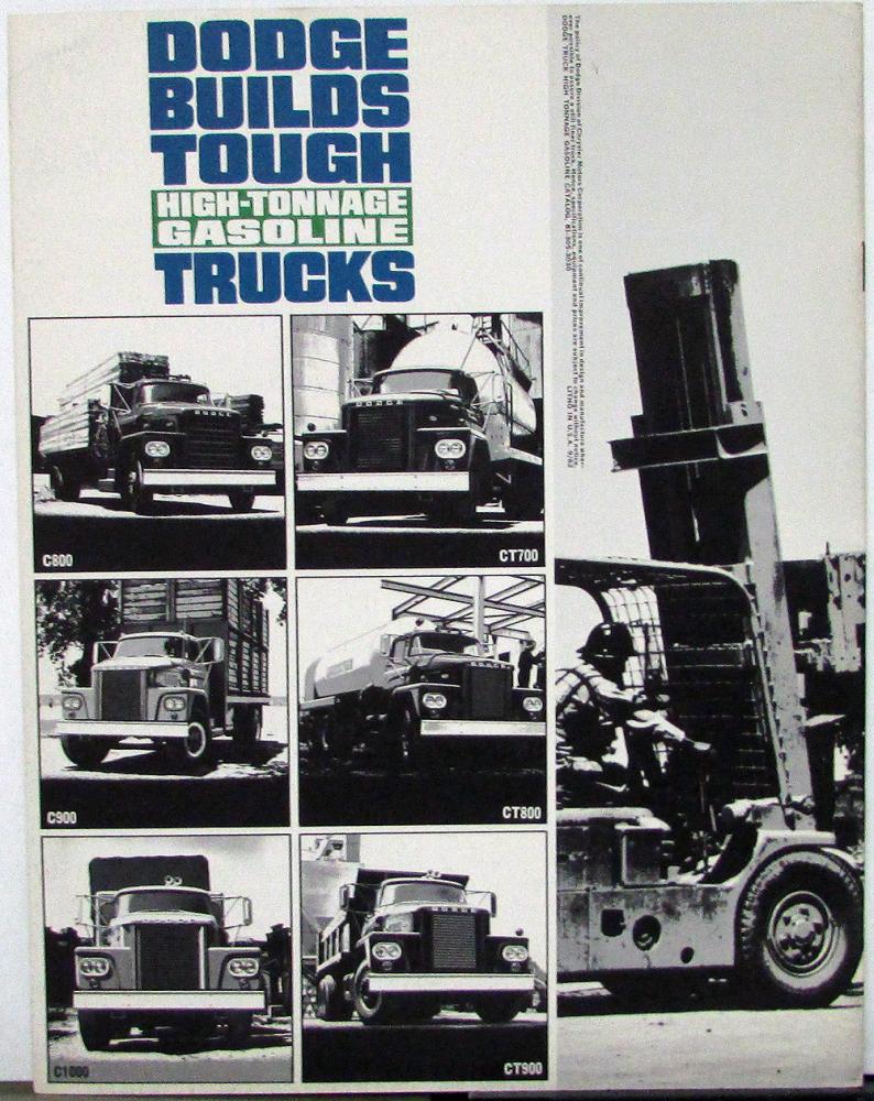 C-800 C-900 CT800 CT700 1963 Dodge Gas Semi Truck 12-page Car Sales Brochure 