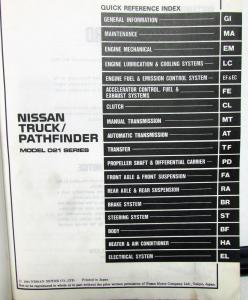 1992 Nissan Truck Pathfinder Shop Service Repair Maintenance Manual OEM Original