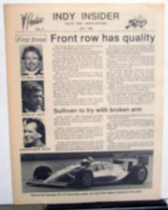 1989 Pontiac Indy Insider Pace Car Newsletter Trans Am Indianapolis 500 GM