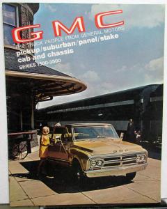 1970 GMC Color Dealer Sales Brochure Pickup Suburban Panel Stake Cab Chassis 70
