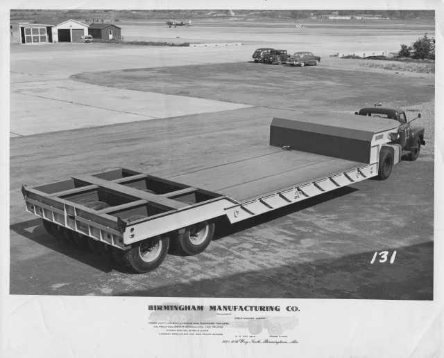 1940s Birmingham Manufacturing Co Heavy Duty Lowbed Trailer Press Photo 0021