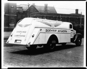 1940s White Tanker Truck Press Photo 0108 - Troco Servicio Aviacion - Spanish