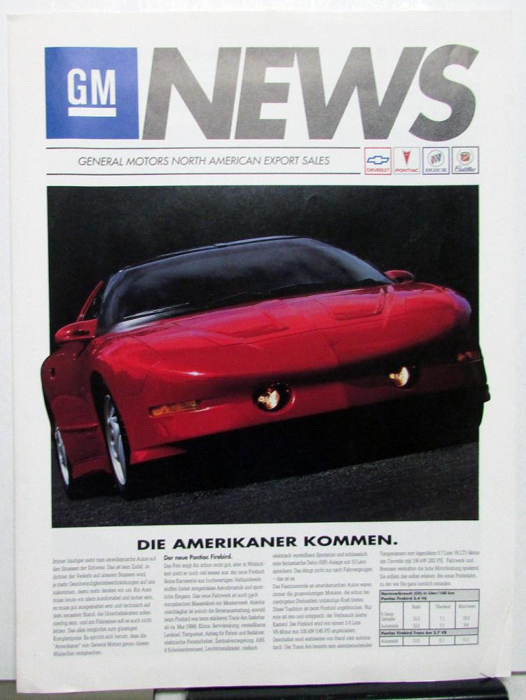 1994 GM News General Motors North American Export Foreign Dealer German Text
