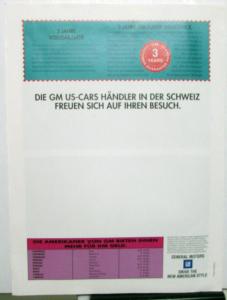 1994 GM News General Motors North American Export Foreign Dealer German Text