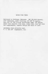 1960 GMC Boyer Fire Truck BV5508 Press Photo and Release 0262 - Holdrege