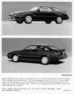 1984 Dodge Sports Car Concept G-24 Press Photo 0093