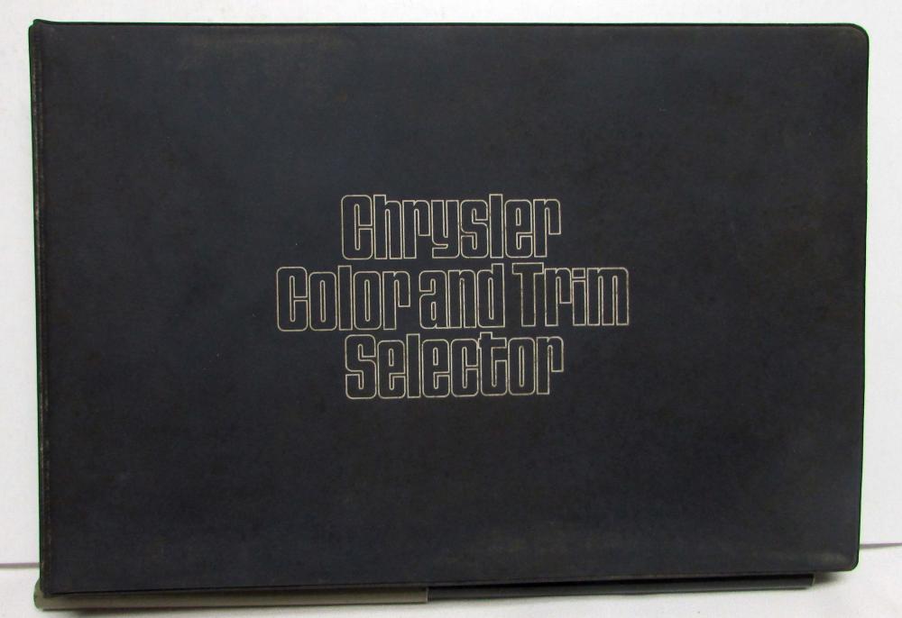 1973 Chrysler Dealer Color & Trim Selector Album Upholstery Samples Paint Chips