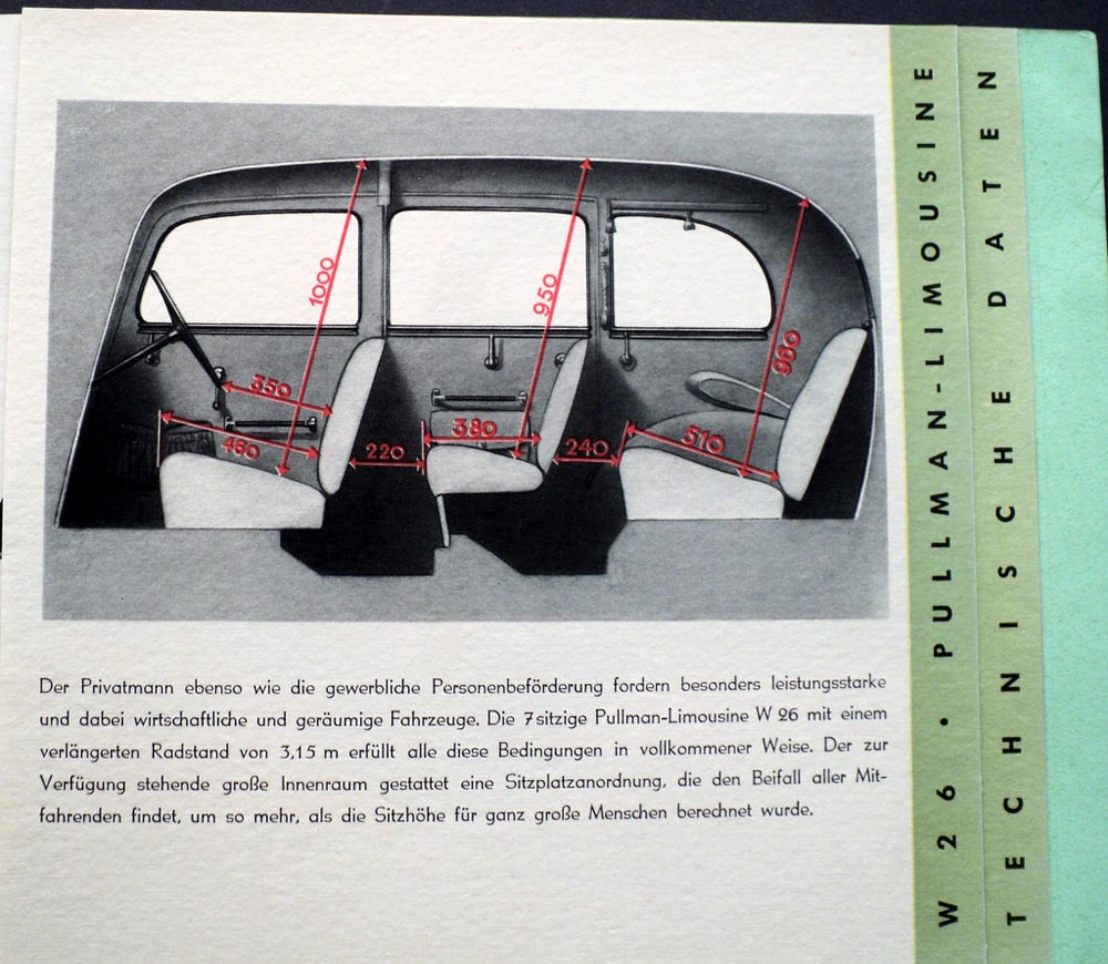 1937 Auto Union Wanderer Auto 6 Cylinder German Text Sales Book Original