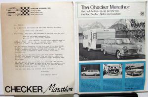 1968 Checker Marathon Dealer Sales Sheet & Letter Trailer Towing Features Specs