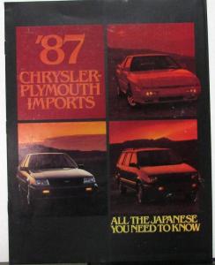 1987 Chrysler Plymouth Conquest Colt Vista Wagon Japanese Imports Sales Brochure