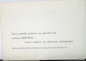 1958 Chrysler Imperial Southampton Crown Lebaron Sales Folder CS 419 5 58