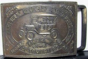 Henry Ford Model T Belt Buckle Record Year Detroit