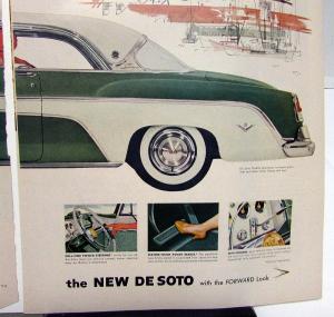 1955 De Soto Vintage Magazine Car Ad Large 2 Page Fireflite Forward Look