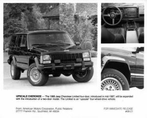 1988 Jeep Cherokee Limited Press Photo with Text 0008