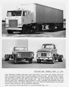 1968 Ford Medium and Heavy Duty Truck Lines Press Photo with Text 0286