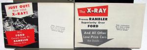1958 AMC Rambler Dealer Mailers Brochures Pair X-Ray Compare to Ford Models
