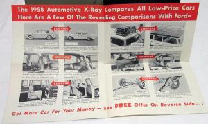 1958 AMC Rambler Dealer Mailers Brochures Pair X-Ray Compare to Ford Models