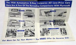 1958 AMC Rambler Dealer Mailers Brochures Pair X-Ray Compare to Plymouth Models