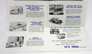 1958 AMC Rambler Dealer Mailers Brochures Pair X-Ray Compare to Plymouth Models
