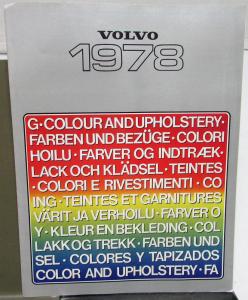 1978 Volvo Color & Upholstery Options Brochure Folder 244 245 264 GL