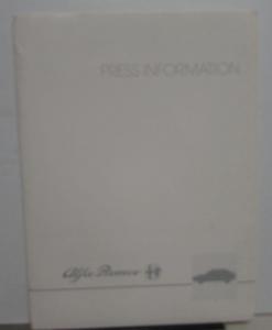 1987 Alfa Romeo Press Kit New Models Spider Veloce Milano Quadrifoglio Graduate