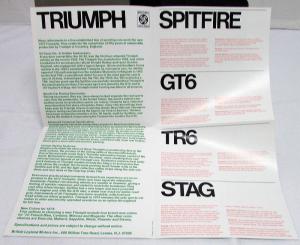 1973 Triumph Dealer Sales Brochure Folder Spitfire GT6 TR6 Stag Models