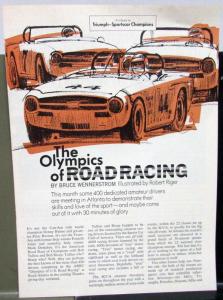 1970 Triumph Dealer Sales Brochure Sportscar Champions Sport Magazine Reprint