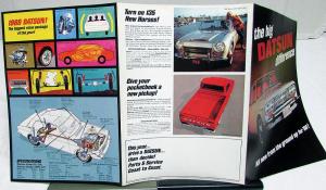 1968 Datsun Dealer Sales Brochure Folder Sedan Wagon 2000 Sports Car Pickup